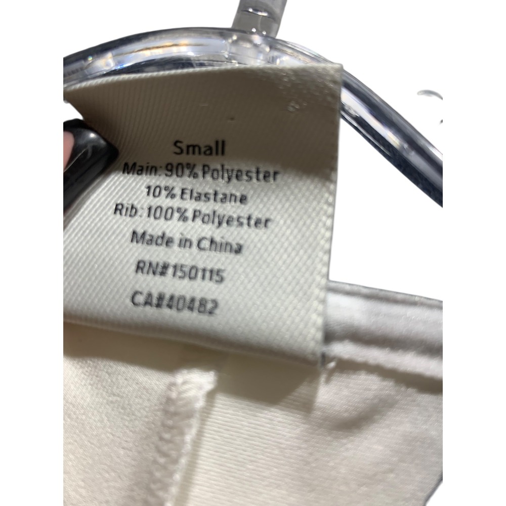 VARLEY Womens White Navy Trim Bomber Jacket Zip Front Athletic Style Size Small - Picture 5 of 8